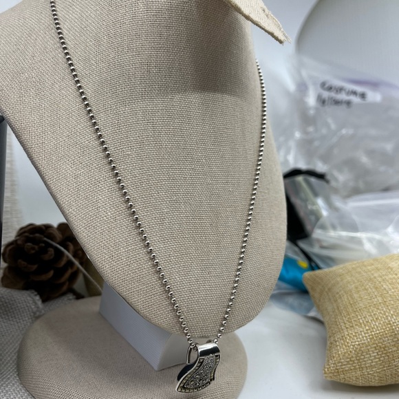 Vintage Sterling Silver Marcasite Pendant Necklace – 925 NF – 12.9g – 20" Chain - Picture 6 of 17